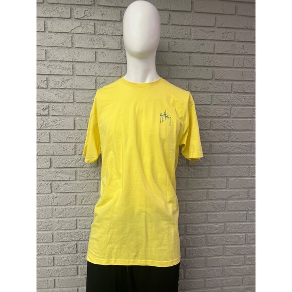 Guy Harvey Men Yellow Classic Fit Short Sleeve Graphic T-Shirt Size L - Picture 2 of 8